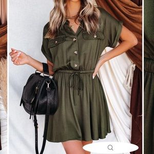 Vici Olive green mini dress